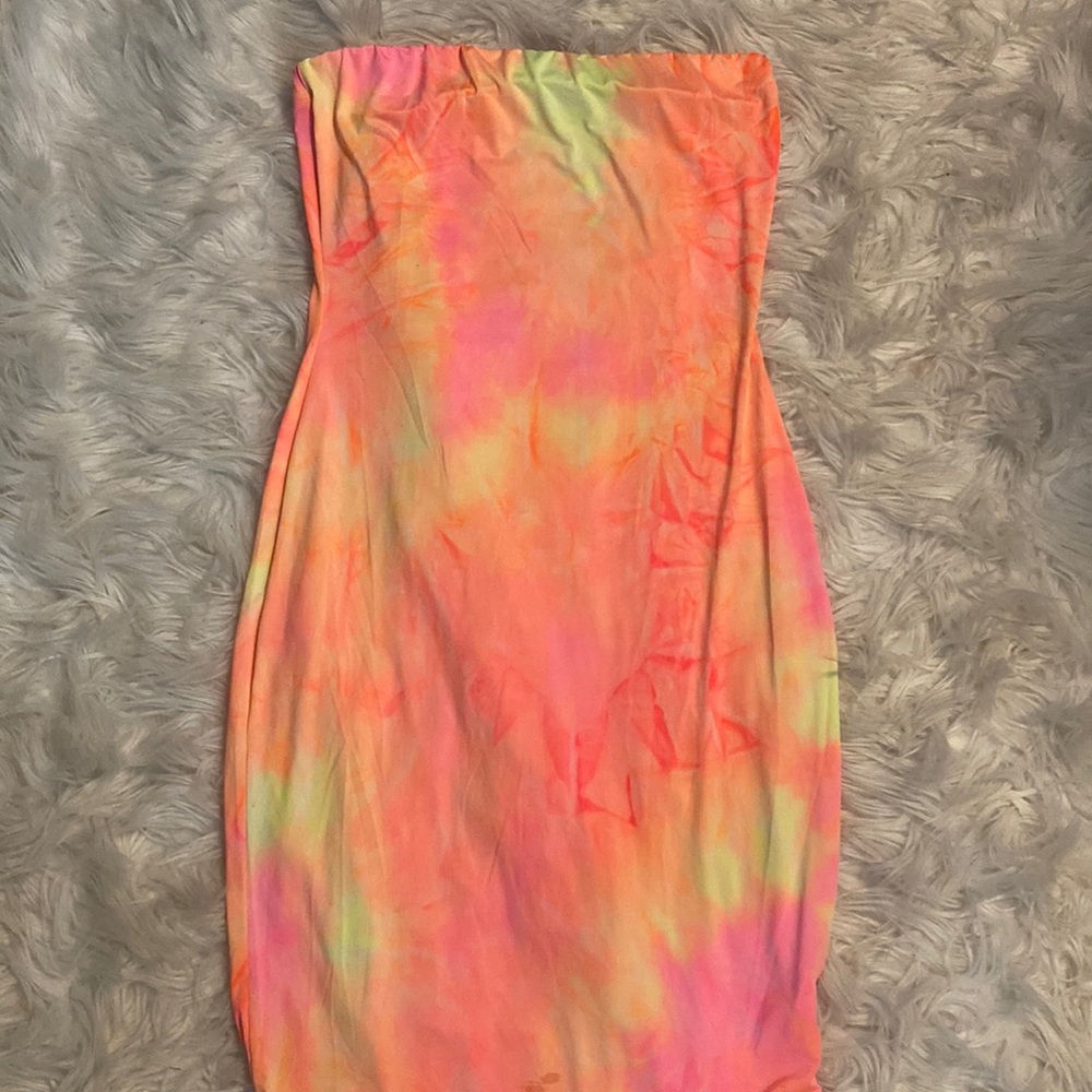 Bright tie die swim cover